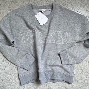 Ted Baker London Grey Logo Sweatshirt Lorito Women Size 3 (Medium) NWT